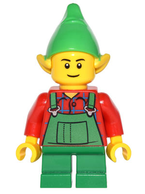 LEGO Minifigure-Elf - Green Overalls-Holiday / Christmas-HOL044-Creative Brick Builders